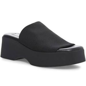 Steve Madden Slinky Platform Sandals Wedges Black